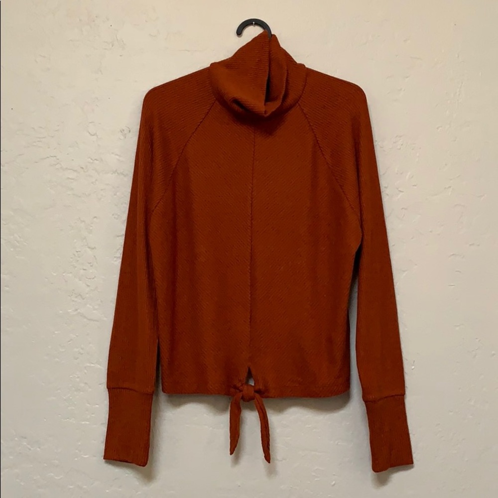 NWT Express mock neck tie-front top